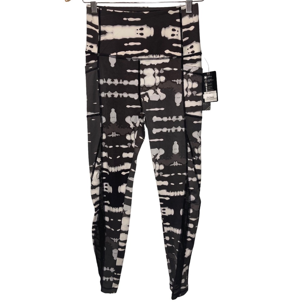 Better Sports Performance Tie Dye Compression Fit Leggings Black White Small NWT